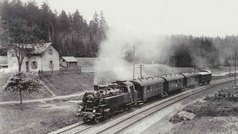 49. MEC 01 Medienabend - 86 217 am 27. Mai 1936 auf Höhe Steinbach am Wald - Foto: Archiv Eisenbahnstiftung - Sammlung Johannes Holz-Koberg