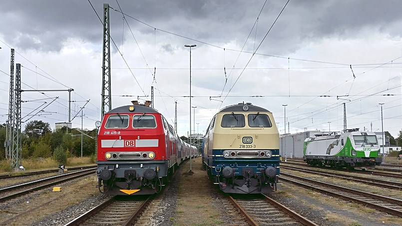 Fast wie in alten Zeiten: 218 in Hof - 218 415-8, 218 333-3 und 193 240 - Foto: Fabian Hösch, Münchberg