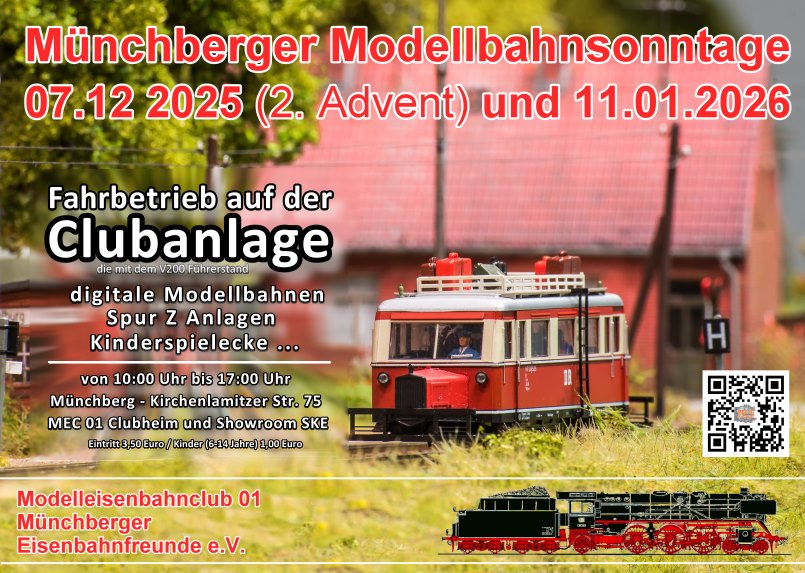 7. Dezember 2025 und 11. Januar 2026 - Münchberger Modellbahnsonntage - Foto: Volker Seidel, Münchberg