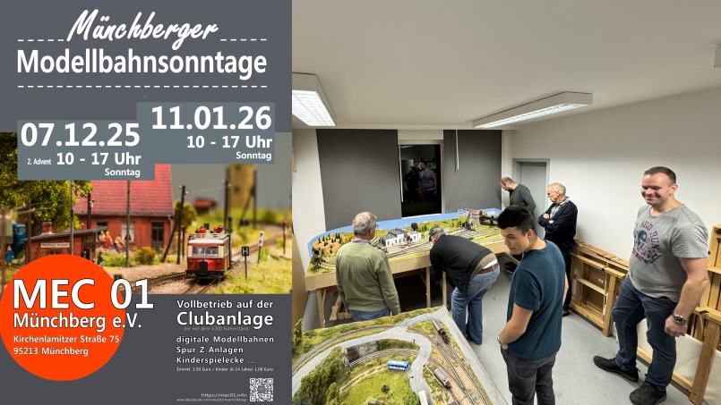 7. Dezember 2025 und 11. Januar 2026 - Münchberger Modellbahnsonntage - Foto: Volker Seidel, Münchberg