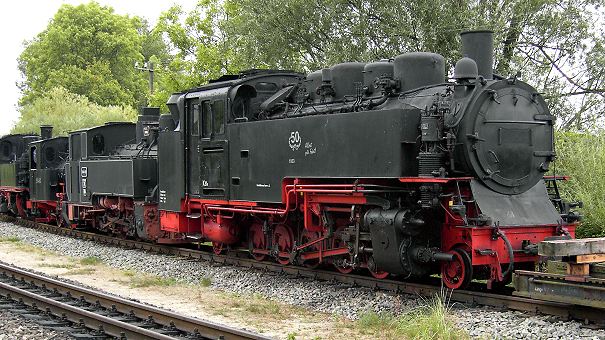 Rasender Roland - 1' E 1' (verm. 99 1782), 764.431, "99 4603", 99 594 (IVk) in Putbus - Foto: Volker Seidel, Münchberg