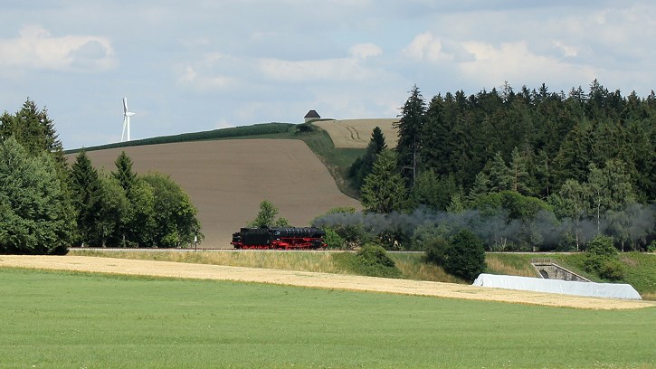 Eisenbahn-Romantik Rundfahrt: 01 180 bei Münchberg - Foto: Jürgen Seidel, Münchberg
