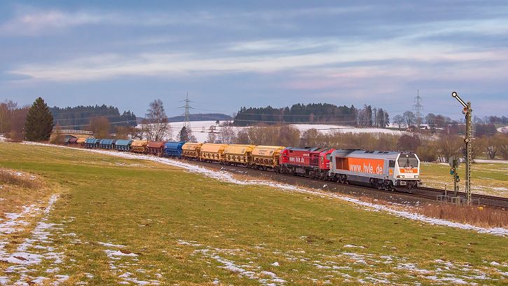 Interessante Lokomotiven unterwegs - Hvle Maxima & Tiger in Münchberg 19.02.2018 - Foto: Florian Fraaß, Bad Berneck