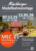 MEC 01 Modellbahnsonntage am 07.12.2025 und am 11.01.2026 im Clubheim und im Showroom bei SKE